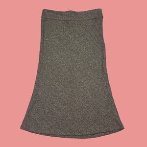 XXI Forever 21 Brown Marled Knit Midi A-Line Skirt Side Zip Size Medium